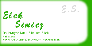 elek simicz business card